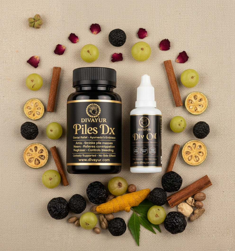 Divayur Piles Relief Kit – Ayurvedic Combo (Piles Dx + Div Oil)