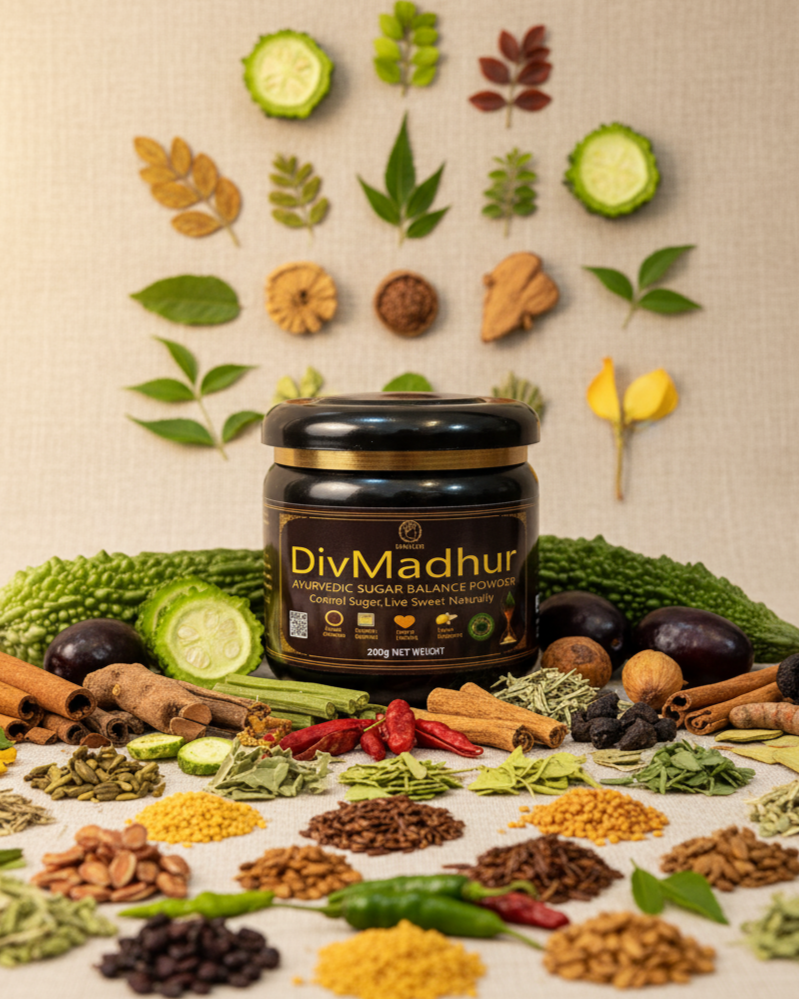 🌿 DivMadhur – Ayurvedic Sugar Balance Powder (200g)